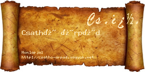 Csathó Árpád névjegykártya