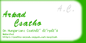 arpad csatho business card